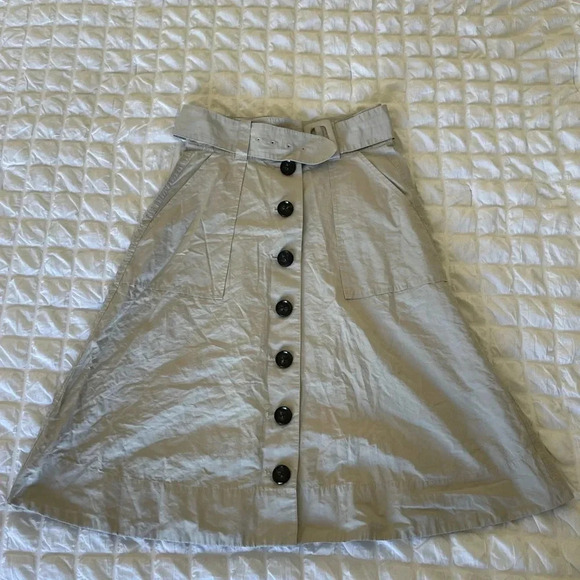 Madewell gray trench button down midi skirt - Picture 2 of 6